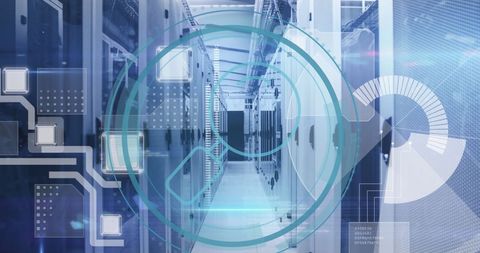 Digital Interface Concept with Servers and Data Processing Elements - Download Free Stock Images Pikwizard.com