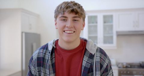 Smiling Young Caucasian Teenager at Home - Download Free Stock Images Pikwizard.com