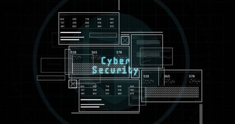 Futuristic digital interface showcasing cybersecurity age