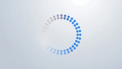 Rotating blue dotted ring loader animation with lens flare for UI progress and branding