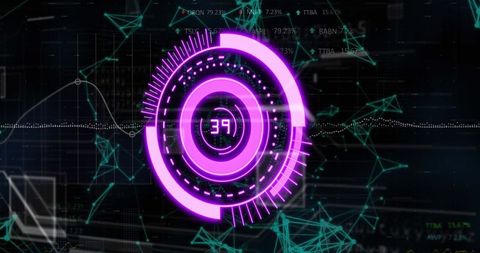 Futuristic Interface with Digital Data Display