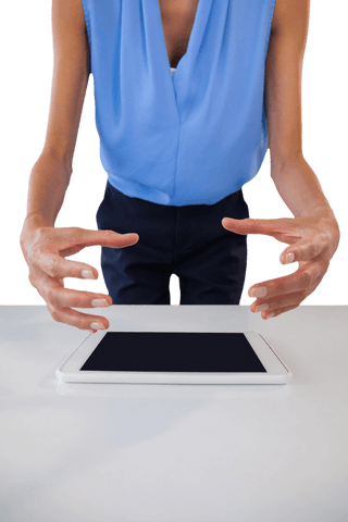 Transparent Gesture of Businesswoman Planning with Tablet - Download Free Stock Videos Pikwizard.com