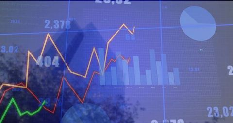 Business Dashboard with dynamic data analytics in a conference room