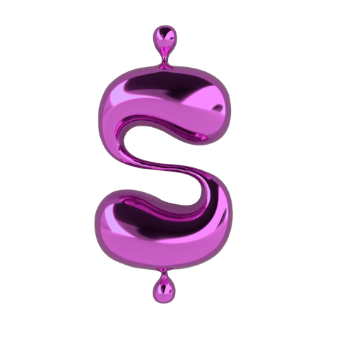 transparent metallic pink s-shaped sculpture with droplet tips - Download Free Stock Videos Pikwizard.com