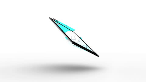 Futuristic Tablet Hologram with Abstract Polar Bear Icon Concept