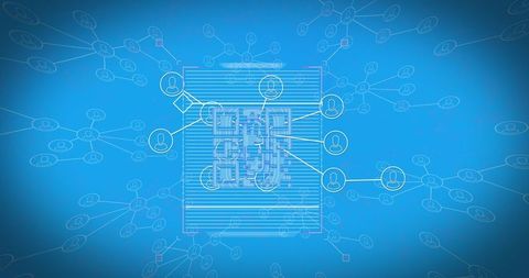 digital blue connections: qr code and network concept - Download Free Stock Images Pikwizard.com