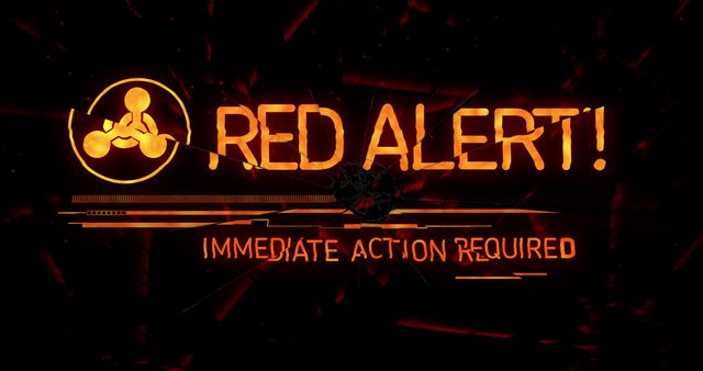 Red Alert Warning Sign with Immediate Action Text on Black Background - Download Free Stock Images Pikwizard.com