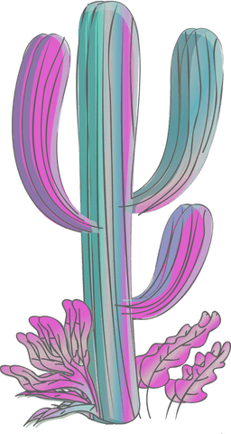 Futuristic neon cactus with striking transparent glow