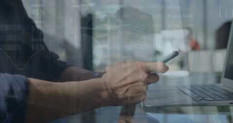 Financier Using Smartphone with Global Data Overlay