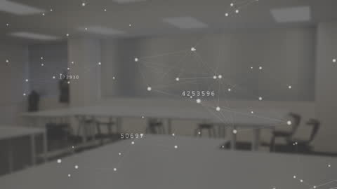 Dynamic Digital Network in Modern Office Background