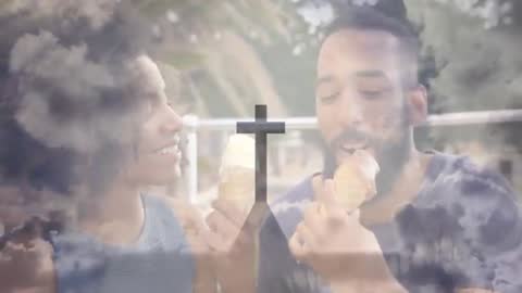 Couple Enjoying Ice Cream on Quirky Day Outdoors