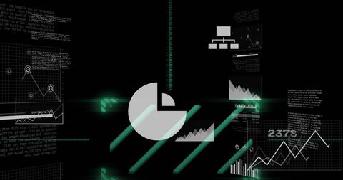 Abstract Digital Data and Graphs on Dark Background - Download Free Stock Images Pikwizard.com