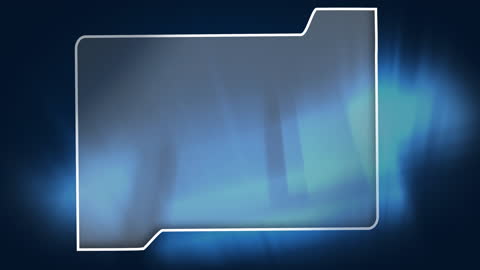 Glowing Digital Frame on Blue Abstract Technological Background