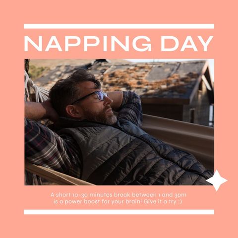 national napping day inspiration with man relaxing outdoors - Download Free Stock Templates Pikwizard.com