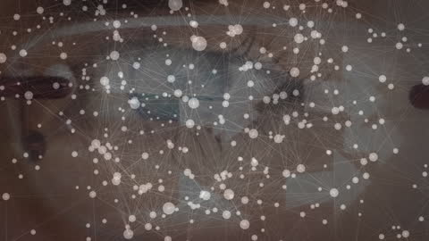 Digital Network Overlay on Woman's Eye Connecting Ideas