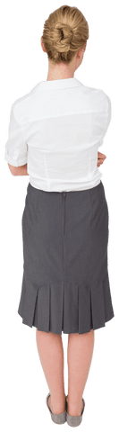 Rear view of businesswoman on transparent background for layouts