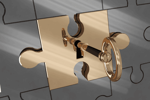 golden key puzzle lock on transparent background vector illustration - Download Free Stock Videos Pikwizard.com
