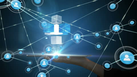 Futuristic Networking Concept with Digital Tablet and Light Connections