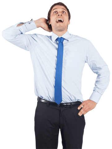 Surprised Caucasian Businessman Looking Up with Shock on Transparent - Download Free Stock Videos Pikwizard.com