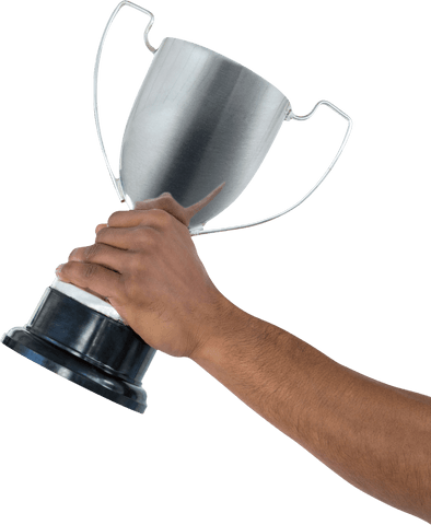 hand lifting transparent trophy in victory gesture - Download Free Stock Videos Pikwizard.com