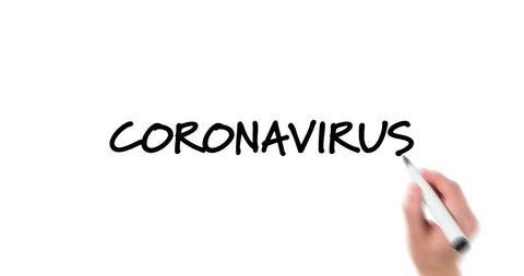 Writing Coronavirus Message on White Background