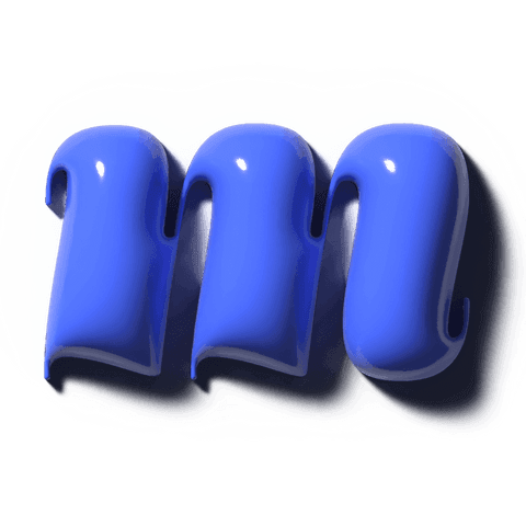 Transparent studio render of glossy cobalt tubular sculpture with halo and specular highlights