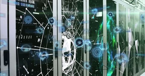 Futuristic Network Nodes with Holographic Connectivity in Data Center - Download Free Stock Images Pikwizard.com