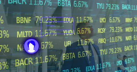 Senior Businessman Analyzing Stock Market Data in Office Setting