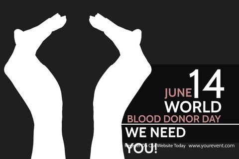 World blood donor day silhouette hands reaching upwards