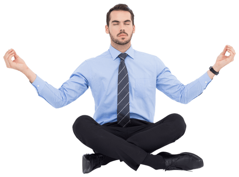 transparent businessman meditating in lotus pose for mindfulness concepts - Download Free Stock Videos Pikwizard.com
