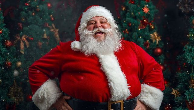 Jolly Santa Claus Spreading Holiday Cheer in Festive Setting