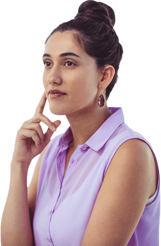 Thoughtful Caucasian Woman Assessing Ideas