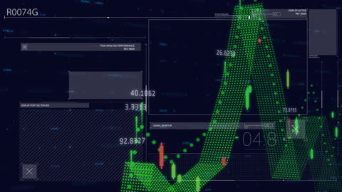 Futuristic Digital Data Visualization for Business Growth Analysis