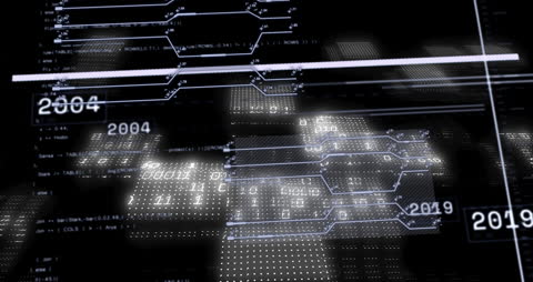 Futuristic Digital Data Processing Animation on Circuit