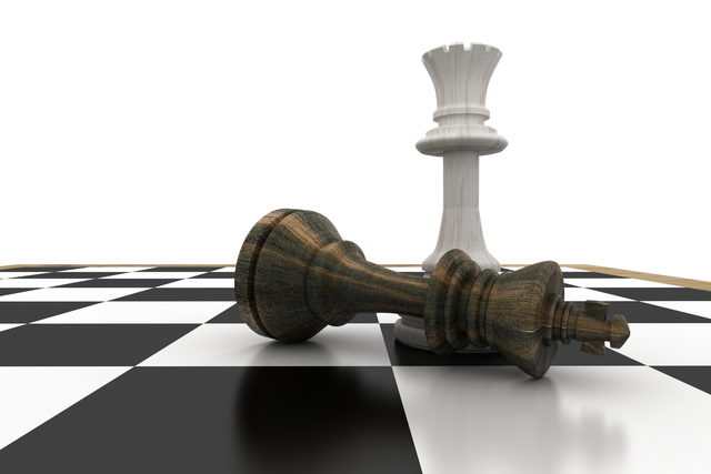 Transparent Chess Game End: White King Standing Over Fallen Black Queen - Download Free Stock Videos Pikwizard.com