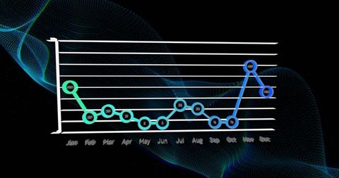 Tech Data Chart with Global Connectivity Animation on Black