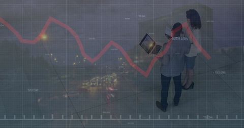 Financial Graphs Overlaying Business Collaboration in Office - Download Free Stock Images Pikwizard.com