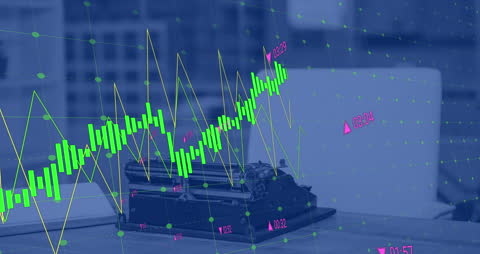 Financial Data Animation in Modern Office Ambience