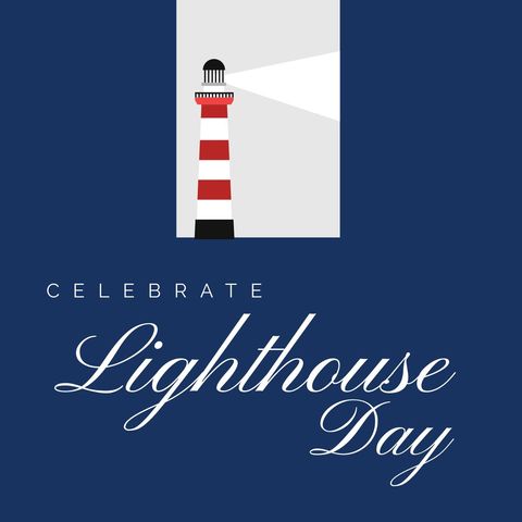 lighthouse day celebration with bright beacon illustration - Download Free Stock Templates Pikwizard.com