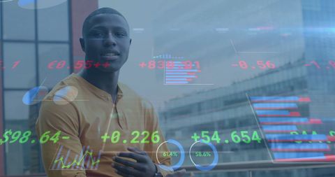 Financial Stock Visualization with Businessman in Office - Download Free Stock Images Pikwizard.com