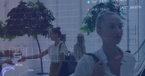 Global Business Team with Digital Financial Data Overlay