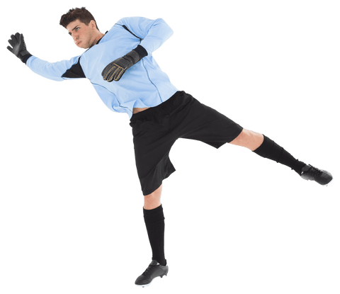 goalkeeper jumping to catch ball on clear background - Download Free Stock Videos Pikwizard.com