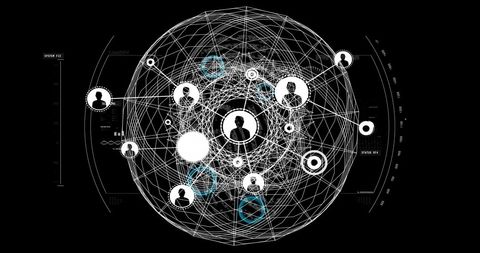 futuristic digital network illustration on black background - Download Free Stock Images Pikwizard.com