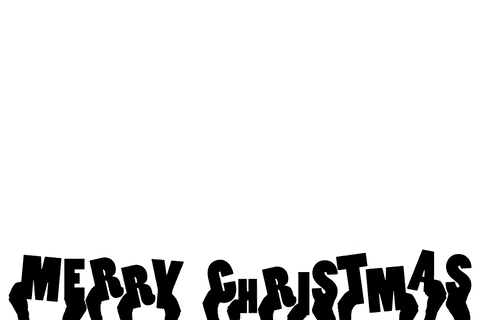 Festive Hands with Merry Christmas Text on Transparent Background