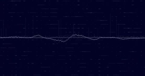 Dotted data waveform visualizing real-time signal pulse across dark blue grid