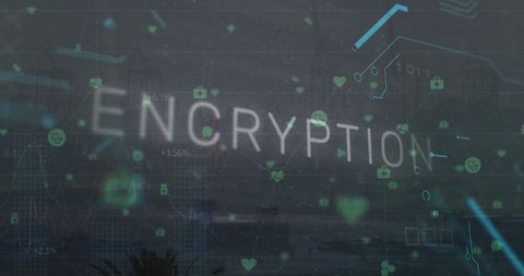 Digital Encryption with Cyber Security Symbols - Download Free Stock Images Pikwizard.com