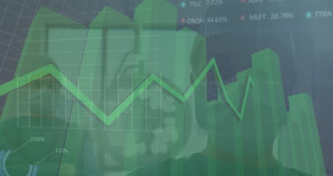 Dynamic Digital Financial Graphs and Rising Trends Illustration