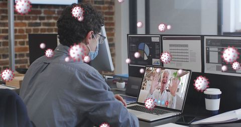 Remote Work During COVID-19 Pandemic with Virus Visualization