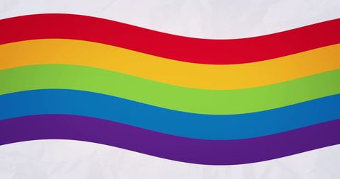 Colorful Waving Rainbow Stripes on White Background for Pride