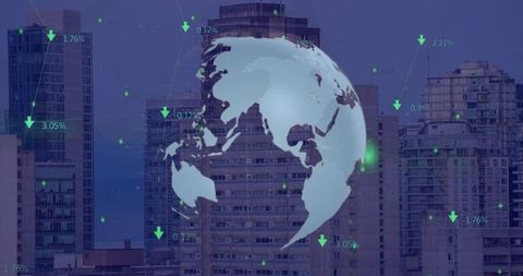 global economic trends with cityscape overlay - Download Free Stock Images Pikwizard.com